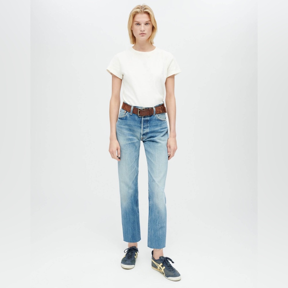 Re/Done originals- hi rise, stove, pipe, raw edge jeans